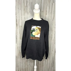 Vintage Disney Grumpy Happily Grumpy Pullover Sweatshirt Unisex Large Dark Gray‎